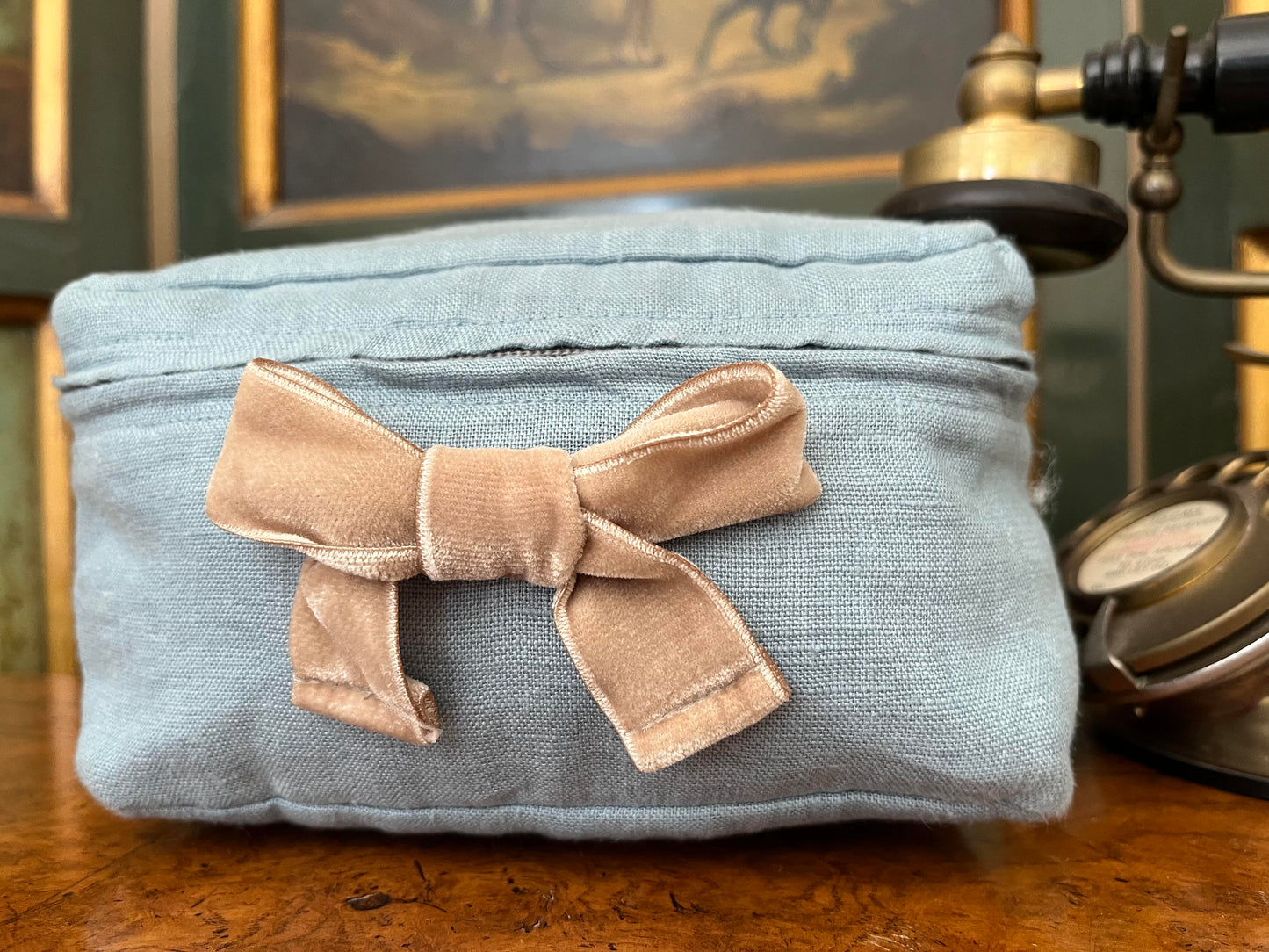 Aberystwyth Blue Luxury Linen Packing Cube – Made in Britain - Small