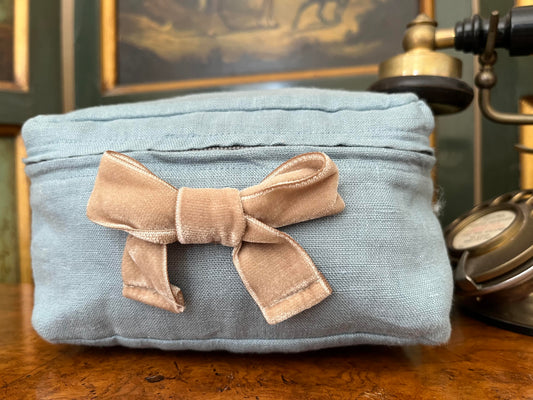 Aberystwyth Blue Luxury Linen Packing Cube – Made in Britain - Small