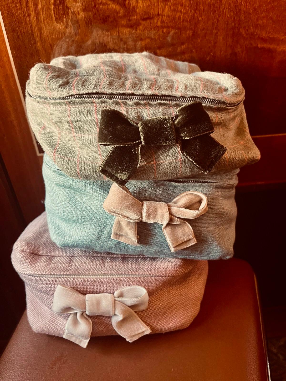 Aberystwyth Blue Luxury Linen Packing Cubes – Made in Britain - Set of 3