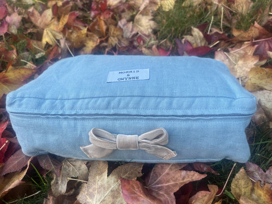 Aberystwyth Blue Luxury Linen Packing Cube – Made in Britain - Medium