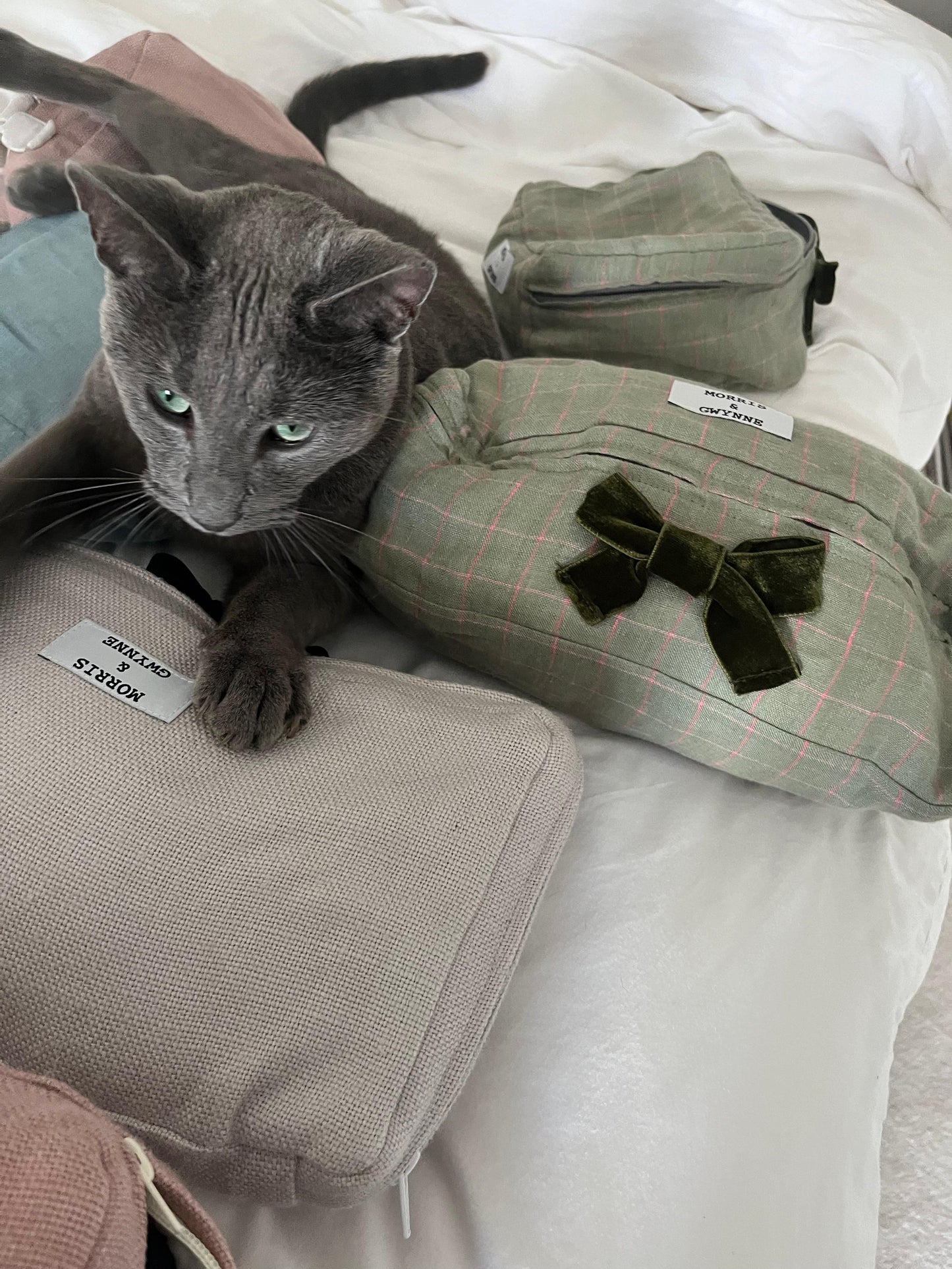 Dora Check Luxury Linen Packing Cubes – Made in Britain - Set of 3