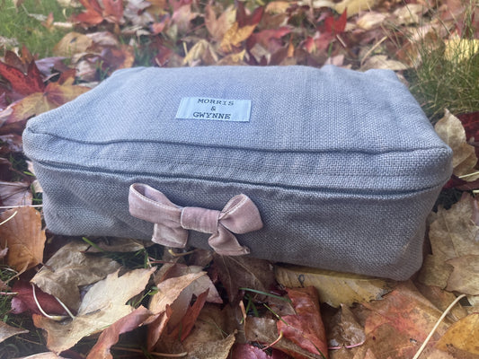 Gozo Grey Luxury Linen Packing Cube – Made in Britain - Medium