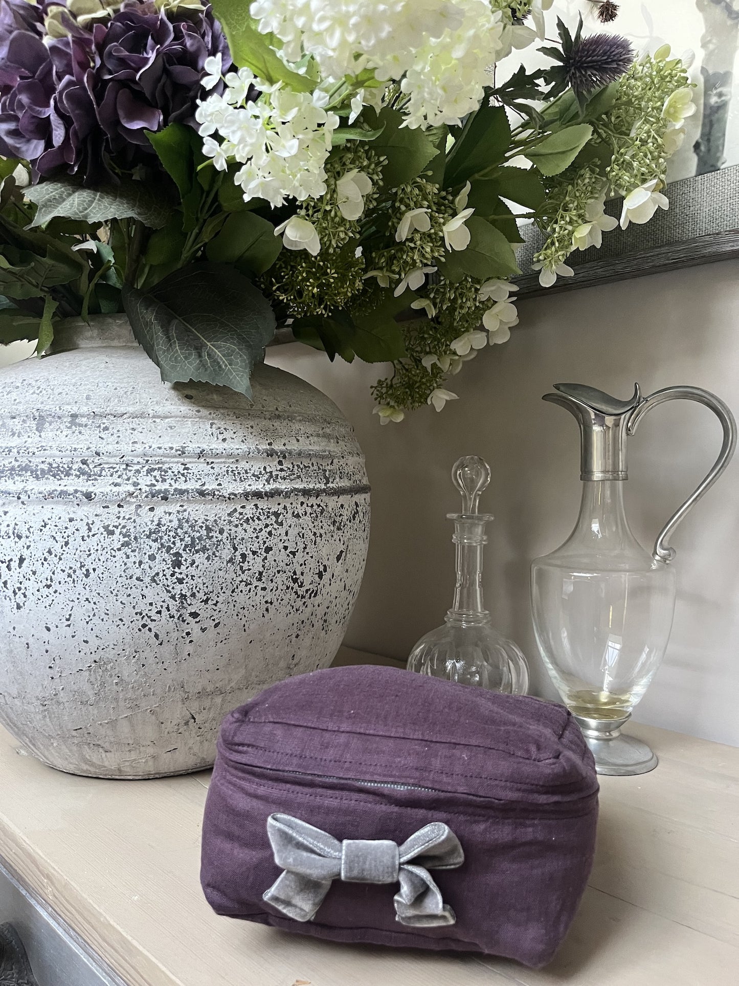 Aunty Marie Mauve Luxury Linen Packing Cube – Made in Britain - Small