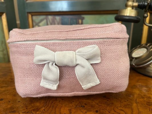 Powys Pink Luxury Linen Packing Cube – Made in Britain - Small