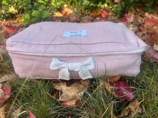 Powys Pink Luxury Linen Packing Cube – Made in Britain - Medium