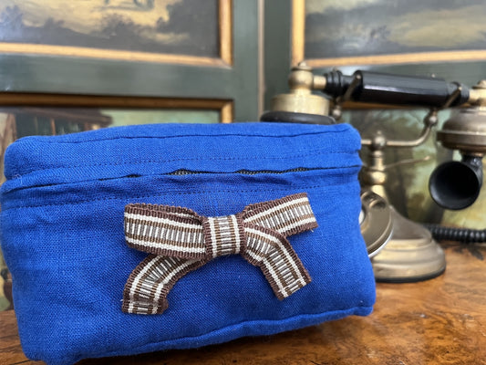 Max Blue Luxury Linen Packing Cube – Made in Britain - Small